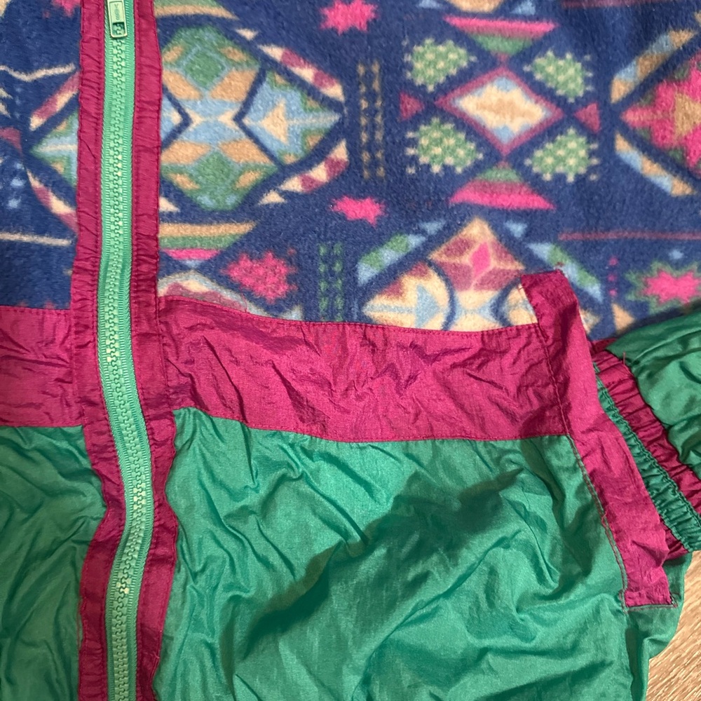 Colorful Geometric Women's Puffer Jacket - Picture 3 of 4
